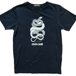 ROBERTO CAVALLI Snake Graphic Short Sleeve Crewneck Tee T-shirt  MEN'S M